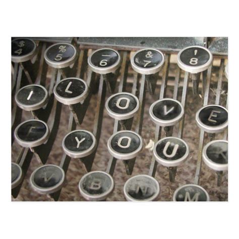 Vintage Typewriter Keys I Love You Postcard Vintage Typewriters Postcard