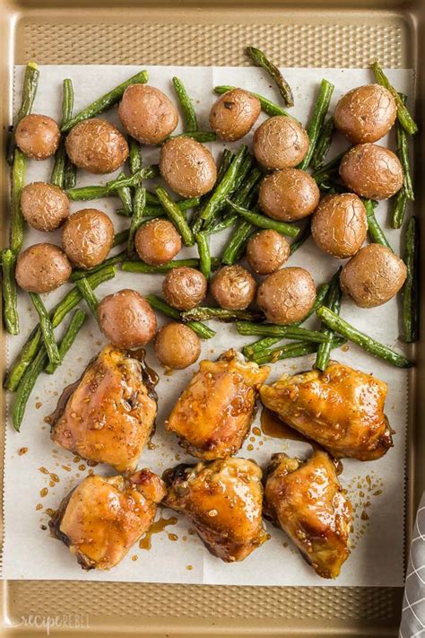 Honey Garlic Chicken Thighs Sheet Pan Dinner The Recipe
