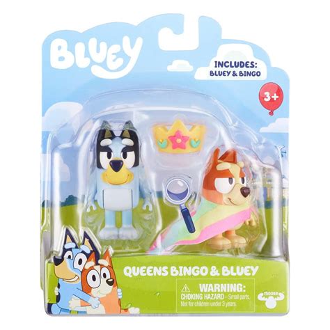 Bluey Queens Official Collectable Character 2 Figure Set Featuring And
