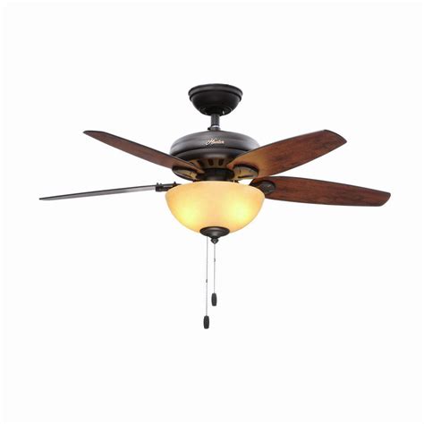 Hunter Stratford 44 In Indoor New Bronze Ceiling Fan With Light 52014