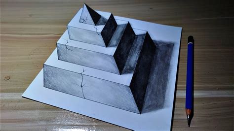 How To Make A 3d Concrete Pyramid3d Trick Art Youtube