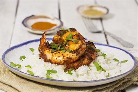 Curried Masala King Shrimp With Coconut Rice Recipe From Pescetarian