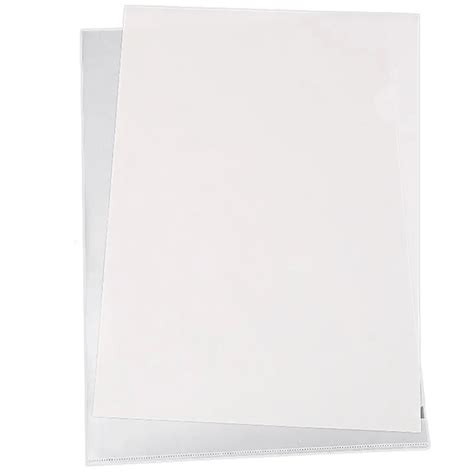 40pcs L Type Plastic Folder 18c Transparent Clear Document Folder For