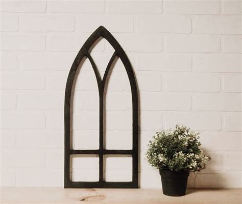 Pointed Cathedral Arched Wooden Window Frame Farmhouse Wall Etsy