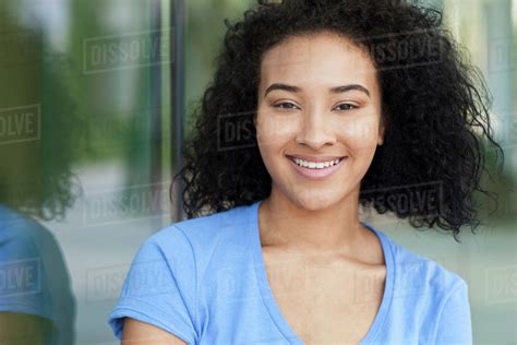 Close Up Of Smiling Black Woman Stock Photo Dissolve