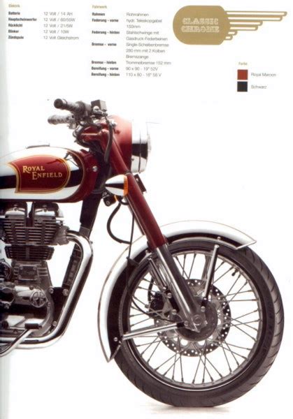 Royal Enfield Classic Sales Brochure Vintage Motor Cyclebooks