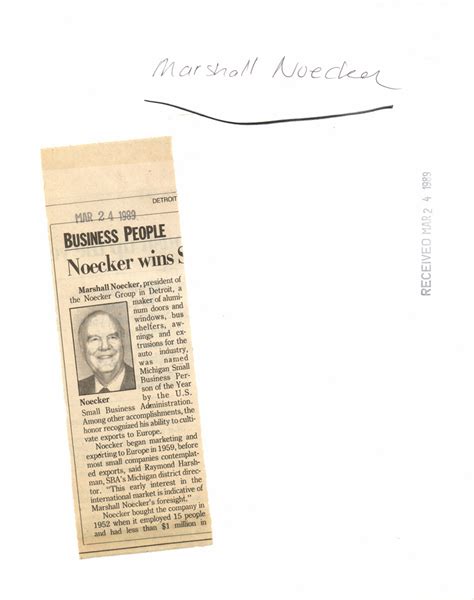 1989 Marshall Noecker Businessman President Historic Images