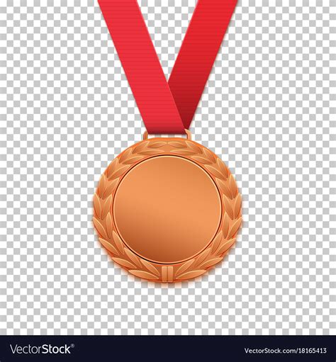 Bronze Medal Isolated On Transparent Background Vector Image