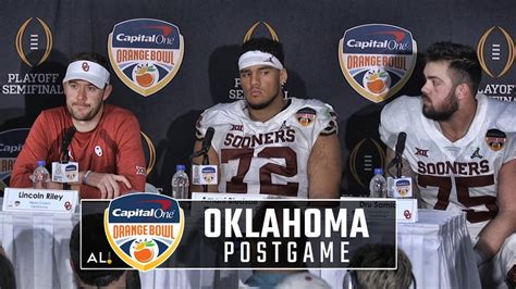 Lincoln Riley Oklahoma Players Address The Media Following Orange Bowl