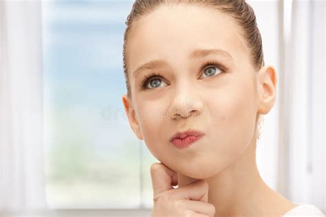 Pensive Teenage Girl Stock Photo Image Of Pensive Child 38316556