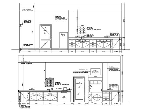 Kitchen Elevation And Section Detail And Furniture Detail Dwg File