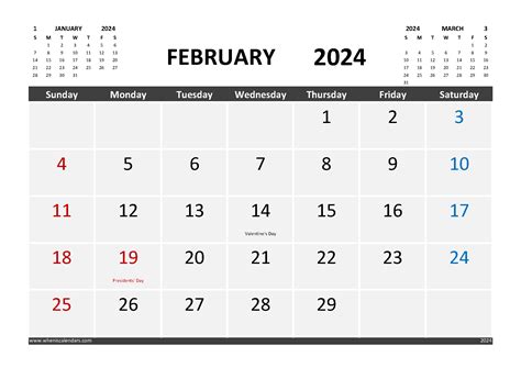 Free Calendar February 2024 Printable With Holidays