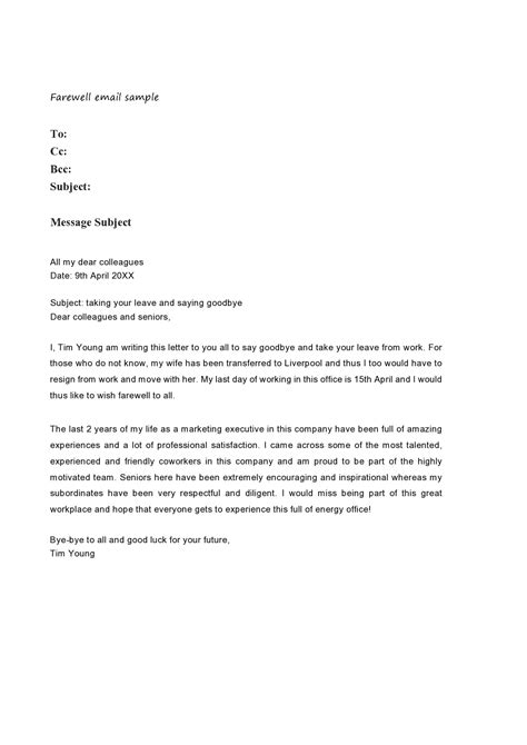 Sample Goodbye Letters Example Sample And How To Write Sample Goodbye