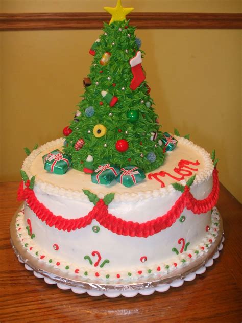 Christmas birthday cake vector free techflourish collections. Christmas Tree Cake - This was a birthday cake for my mom ...