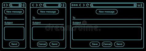 Interface De E Mail Modo Escuro Janela De E Mail Novo Quadro De
