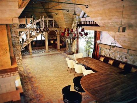 For a fancy headboard, attach a castle mural stickup, and hang curtains. Castle Themed Interiors - Vertical Home Garden