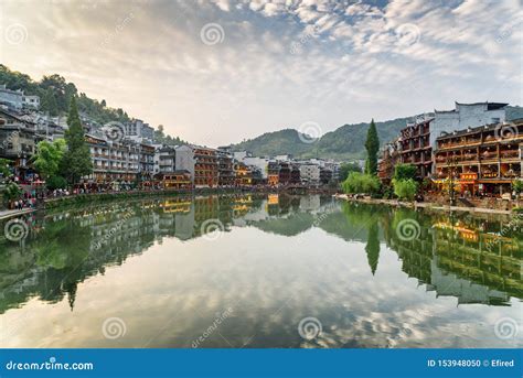 Amazing Evening View Of Phoenix Ancient Town China Editorial Image