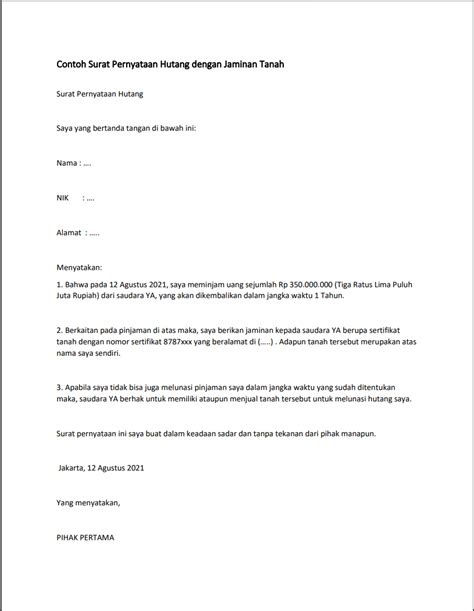Detail Contoh Surat Pernyataan Lunas Hutang Piutang Koleksi Nomer