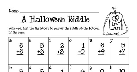 Halloween Riddlepdf Teaching Math Fall Math Math Sheets