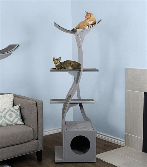 Lotus Cat Tower From The Refined Feline With Images Modern Cat Tree