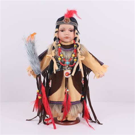 Wholesale 16 Porcelain Indian Doll 6pcs Ctn Lalana D16757 Kinnex Dolls