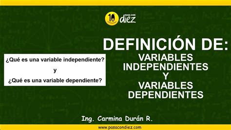 Variables Dependientes E Independientes Youtube