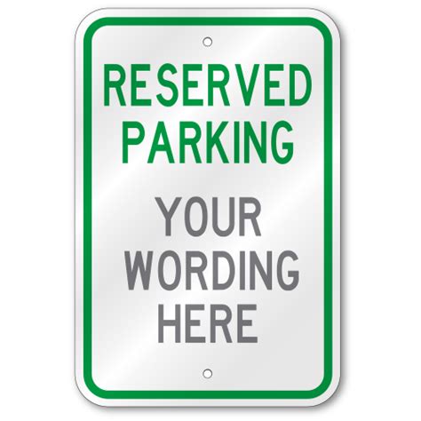 Reserved Parking Custom Text Sign Outdoor Reflective