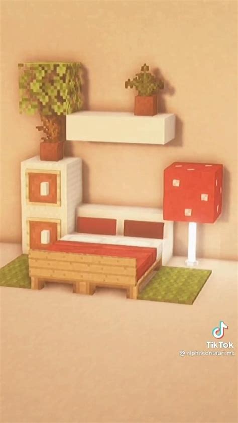 Minecraft Building Bed Tutorial Ideas Mushroom Cottagecore Bedroom