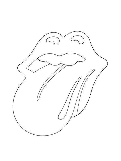Colouring Page The Rolling Stones Logo Coloringpageca