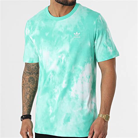 Adidas Tee Shirt Essential Tie And Dye Hg3909 Vert Blanc