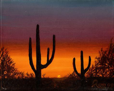 Desert Sunrise Painting By Ron Chabot Fine Art America
