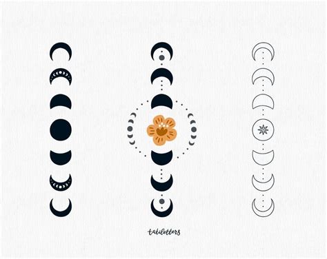 Moon Phase Svg Moon Svg Files For Cricut Moon Phases Clipart Etsy In