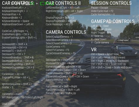 Controls For Assetto Corsa Competizione MGW Video Game Guides