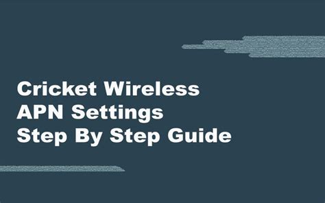 Cricket Wireless Apn Settings April 2024 Complete Guide