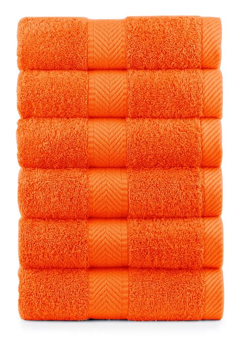 By Lora Terry Towels Hand Towels Orange Set Of Walmart Com