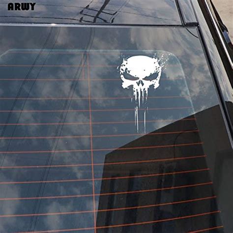 Arwy 10cmx15cm Punisher Skull Blood Vinyl Car Decals Stickers