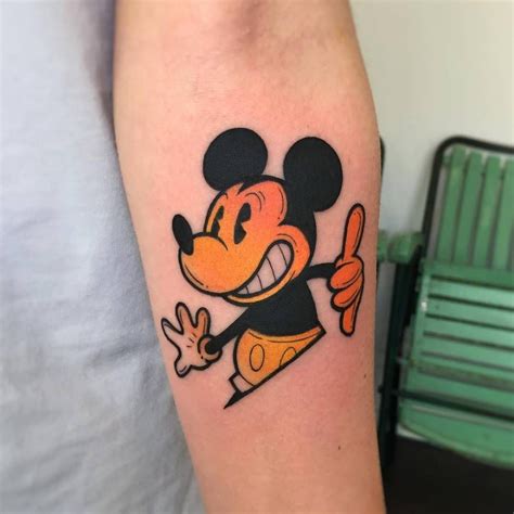Mickey Mouse Tattoo On The Left Inner Forearm Disney Tattoos Mickey