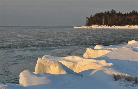 Lake Superior Winter Sunset Photograph By Kathryn Lund Johnson Fine
