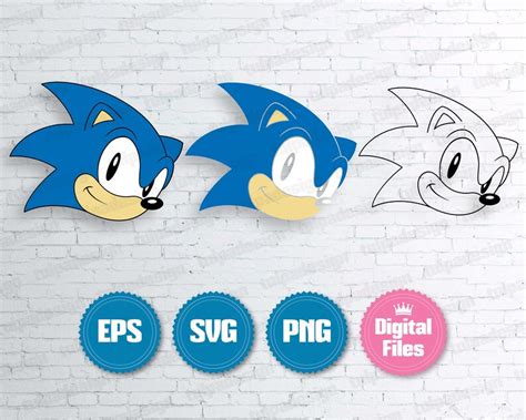 Sonic The Hedgehog Face Layered Eps Sonic Svg Cutting File Etsy
