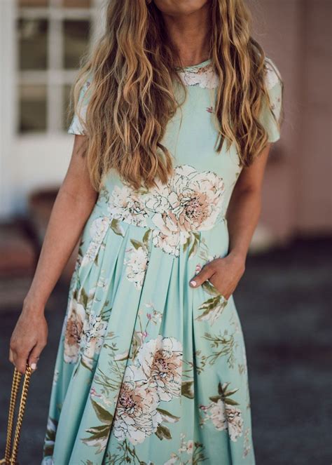 amelia floral dress jessakae modest fashion spring fashion easter dress wavy hair stre