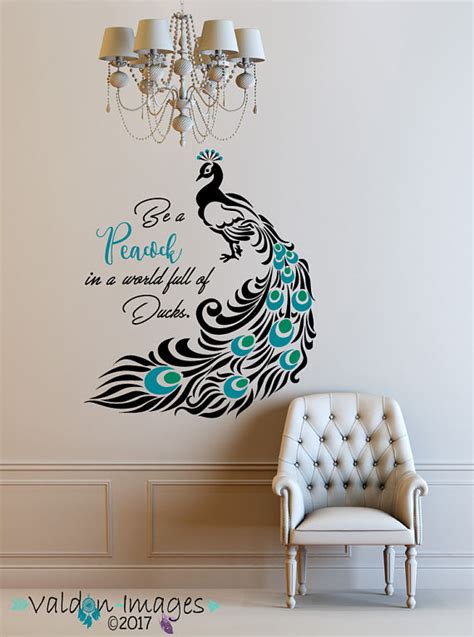 Peacock quotations to activate your inner potential: Peacock quote decal peacock feathers peacock decor peacock