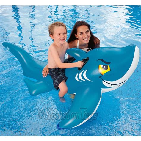 Intex Giant Friendly Shark Inflatable Swimming Pool Ride On Raft