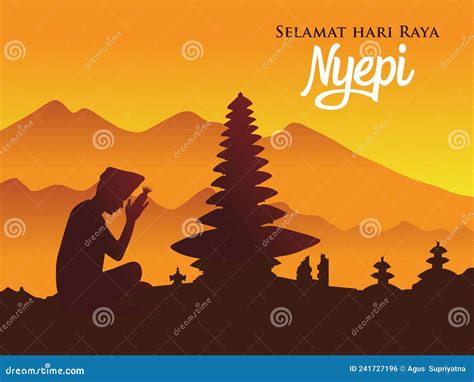 Selamat Hari Raya Nyepi Translation Happy Day Of Silence Nyepi Stock