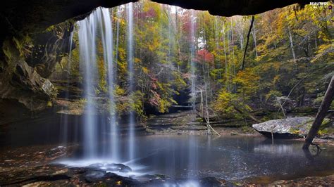 Cave Forest Waterfall Beautiful Views Wallpapers 1920x1080
