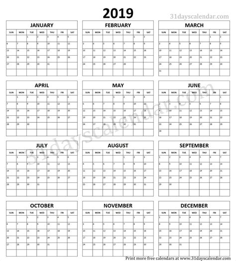 A yearly calendar will help and guide you as much as a monthly calendar does; Year Calendar 1 Page | Ten Free Printable Calendar 2020-2021
