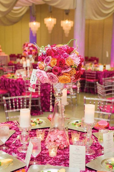Pink And Orange Flowers Tall Vases Tall Centerpieces Pink And