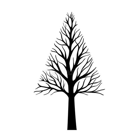 Black Tree On White Background Stock Vector Illustration Of