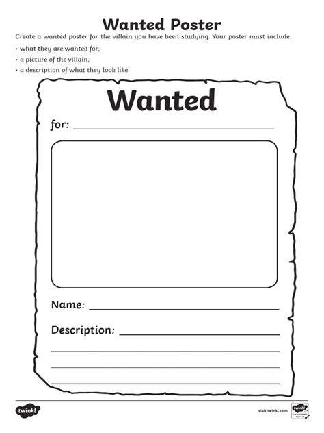Wanted Poster Template Ks2pdf