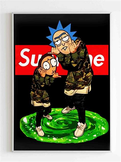 Rick And Morty Parody Supreme Poster Nuu Shirtz