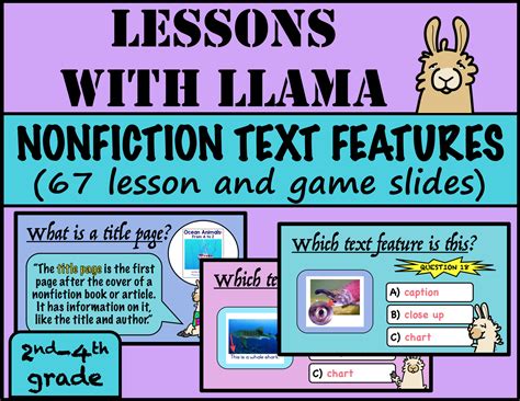 Lessons With Llama Powerpoint Nonfiction Text Features Ppt Lesson